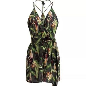 BCBGMAXAZRIA Tropical Romper - Bird Of Paradise